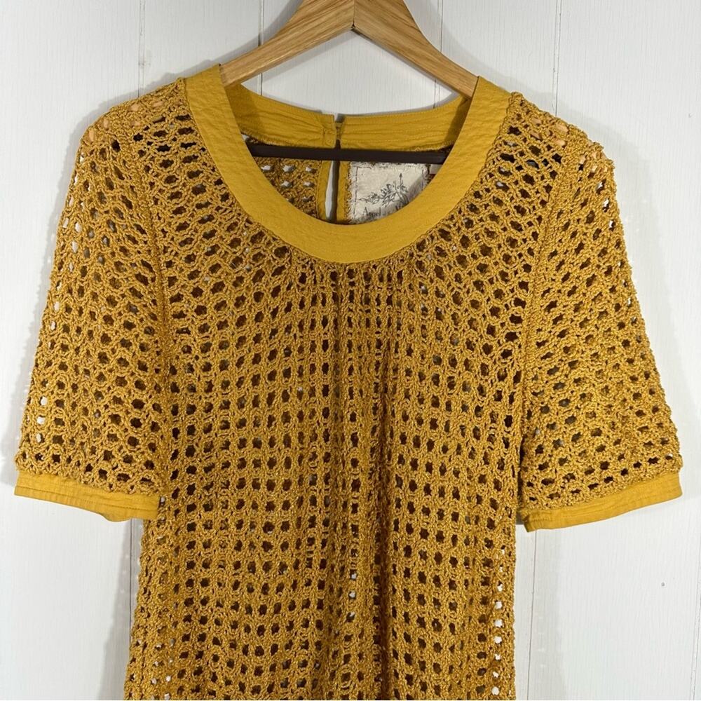 Anthropologie Angel of the North Senoia Crochet Sweater Top Size Small - Picture 8 of 9